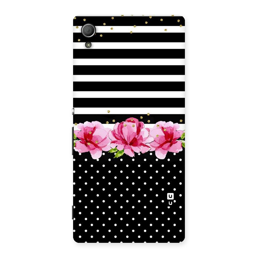 Polka Floral Stripes Back Case for Xperia Z4
