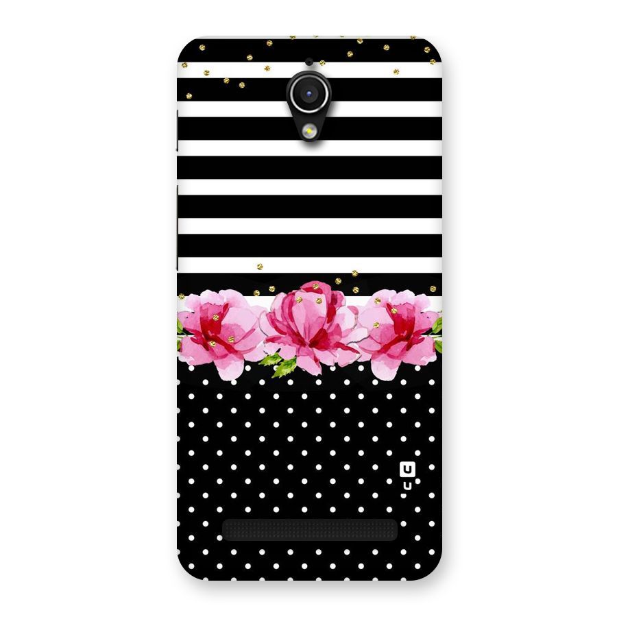 Polka Floral Stripes Back Case for Zenfone Go