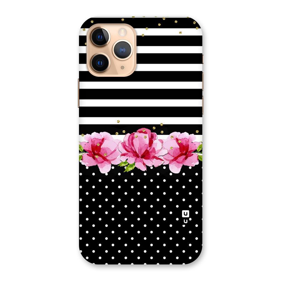 Polka Floral Stripes Back Case for iPhone 11 Pro