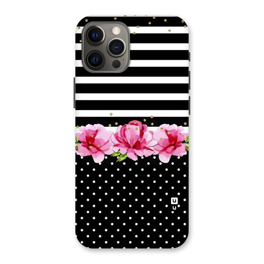 Polka Floral Stripes Back Case for iPhone 12 Pro Max