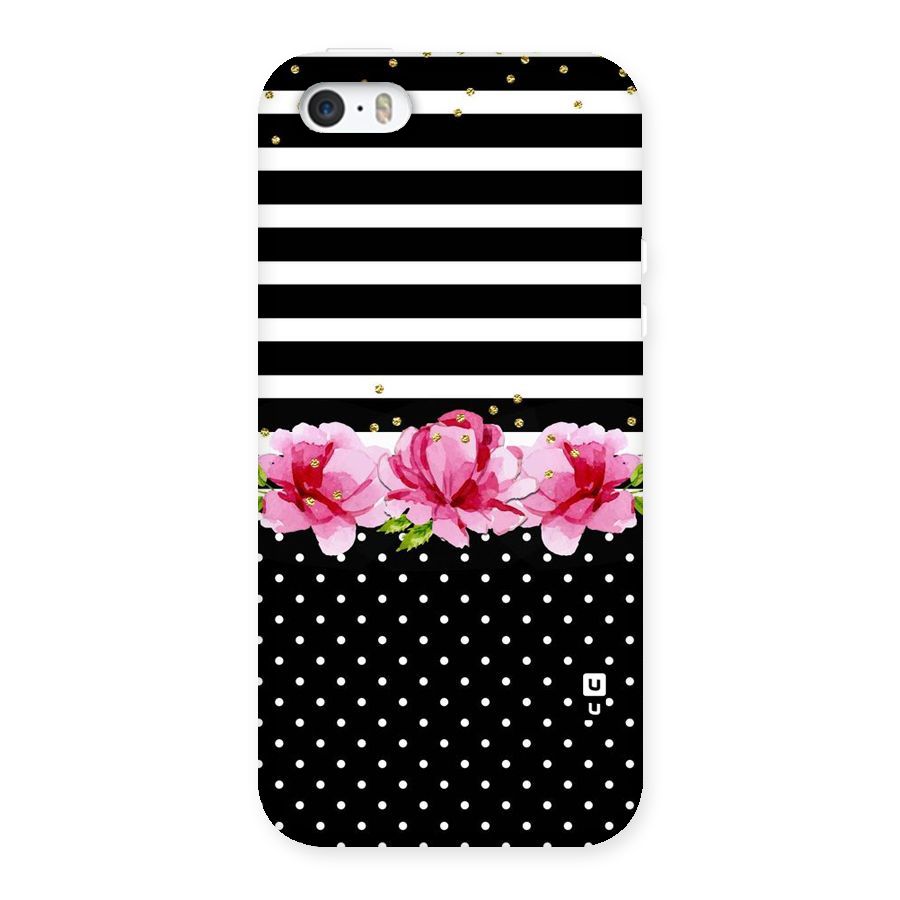 Polka Floral Stripes Back Case for iPhone 5 5S