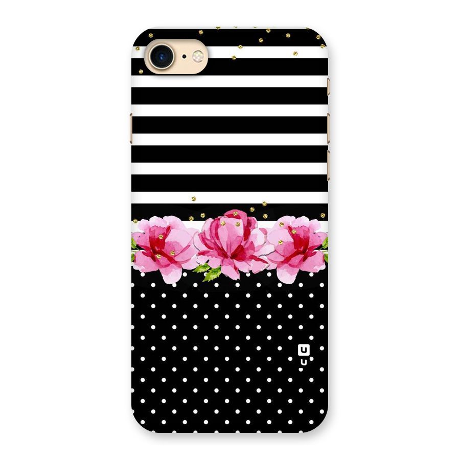 Polka Floral Stripes Back Case for iPhone 7