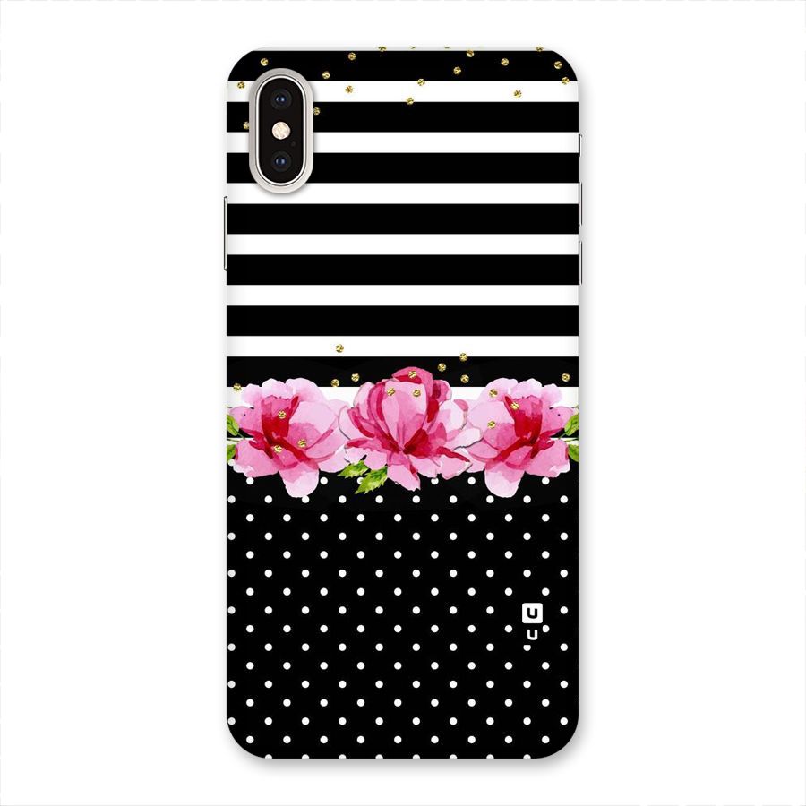 Polka Floral Stripes Back Case for iPhone XS Max