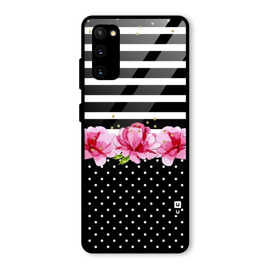 Polka Floral Stripes Glass Back Case for Galaxy S20 FE 5G