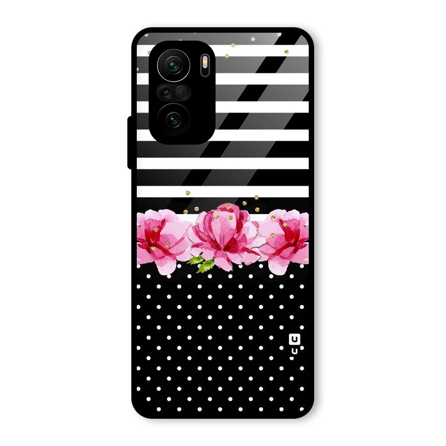 Polka Floral Stripes Glass Back Case for Mi 11x