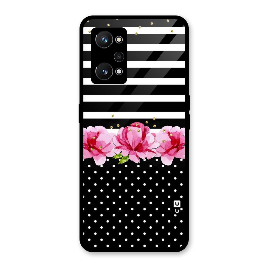 Polka Floral Stripes Glass Back Case for Realme GT Neo 3T