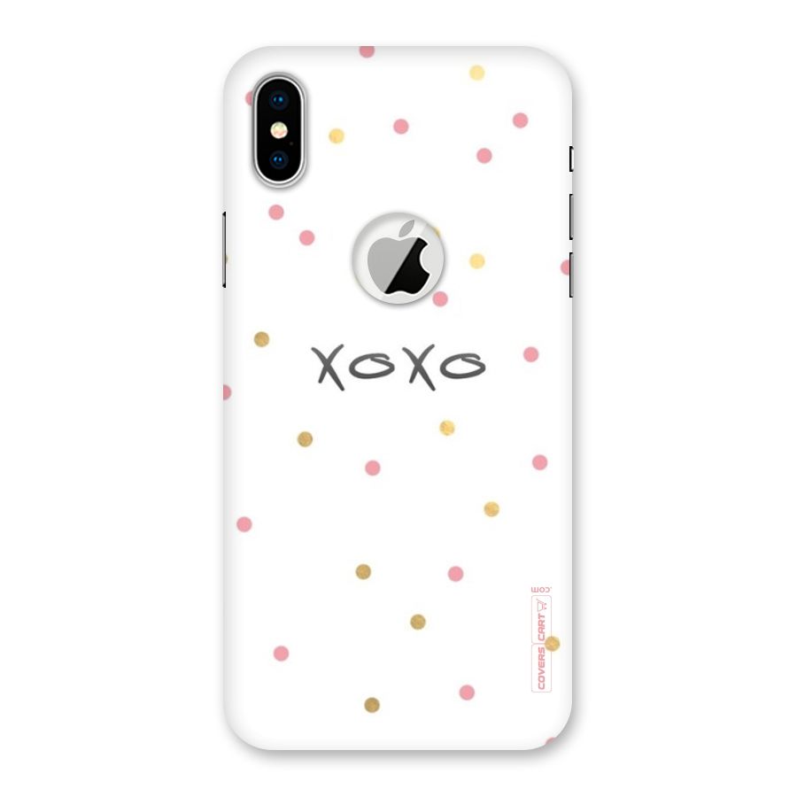 Polka Hugs Back Case for iPhone XS Logo Cut