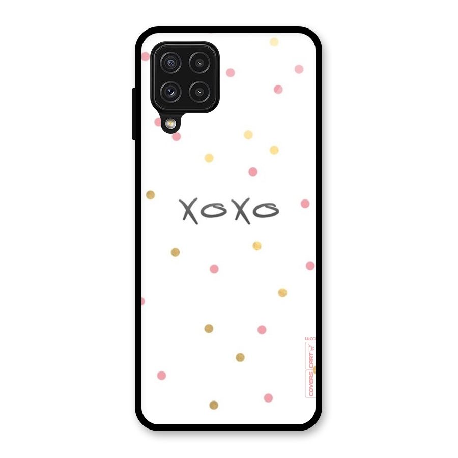 Polka Hugs Glass Back Case for Galaxy A22 4G