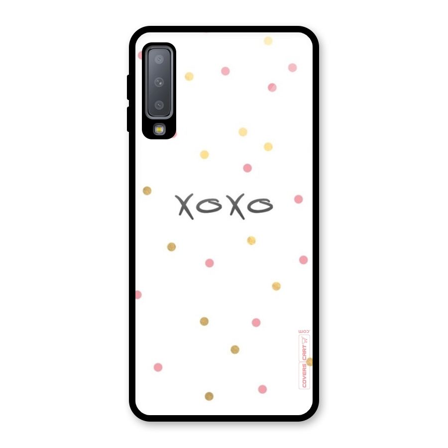 Polka Hugs Glass Back Case for Galaxy A7 (2018)