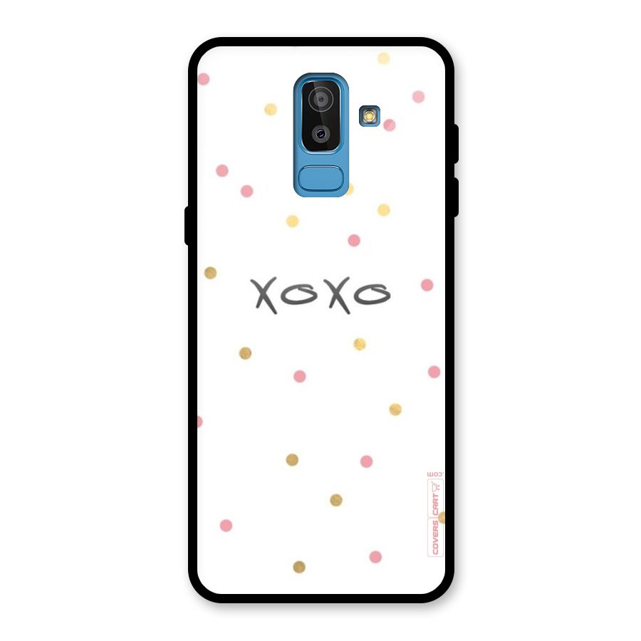 Polka Hugs Glass Back Case for Galaxy J8