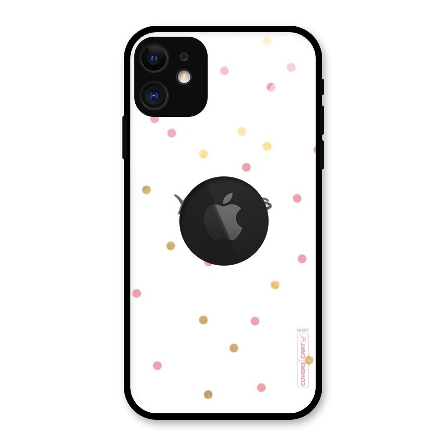 Polka Hugs Glass Back Case for iPhone 11 Logo Cut