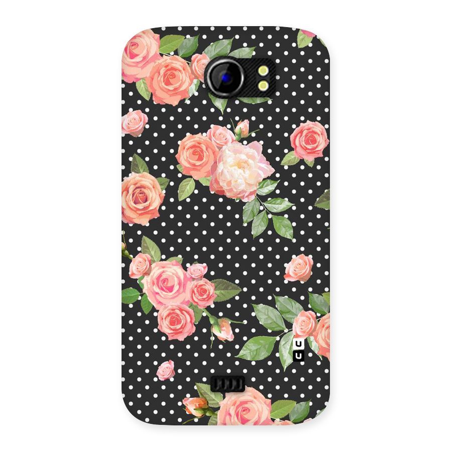 Polka Peach Back Case for Micromax Canvas 2 A110