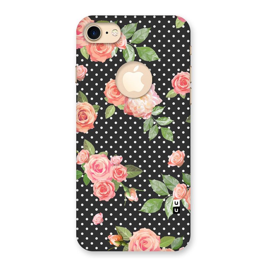 Polka Peach Back Case for iPhone 7 Logo Cut