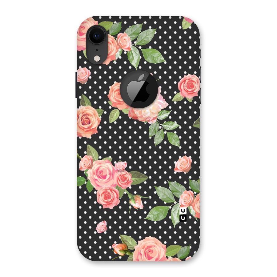 Polka Peach Back Case for iPhone XR Logo Cut