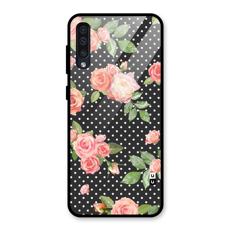 Polka Peach Glass Back Case for Galaxy A30s
