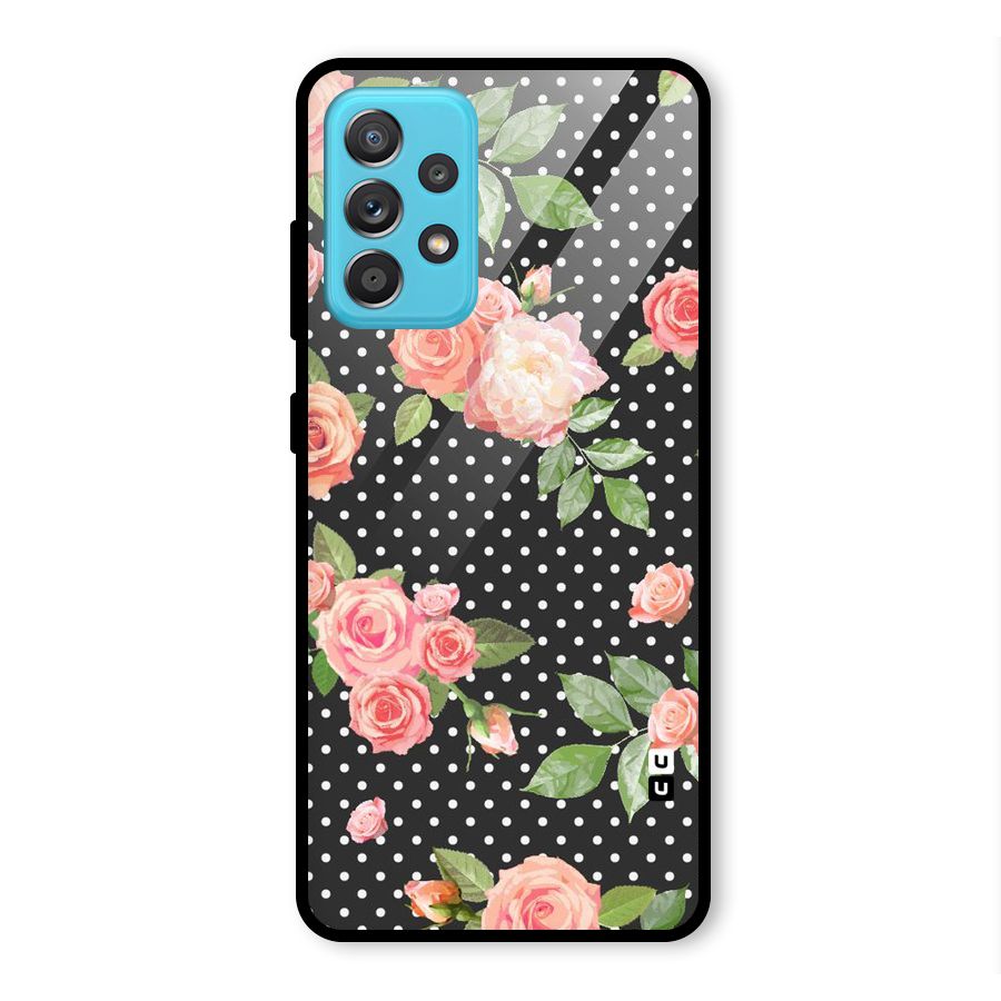 Polka Peach Glass Back Case for Galaxy A52