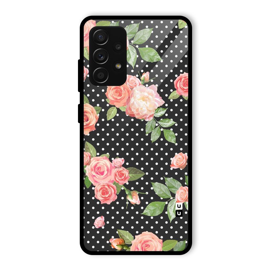 Polka Peach Glass Back Case for Galaxy A53 5G