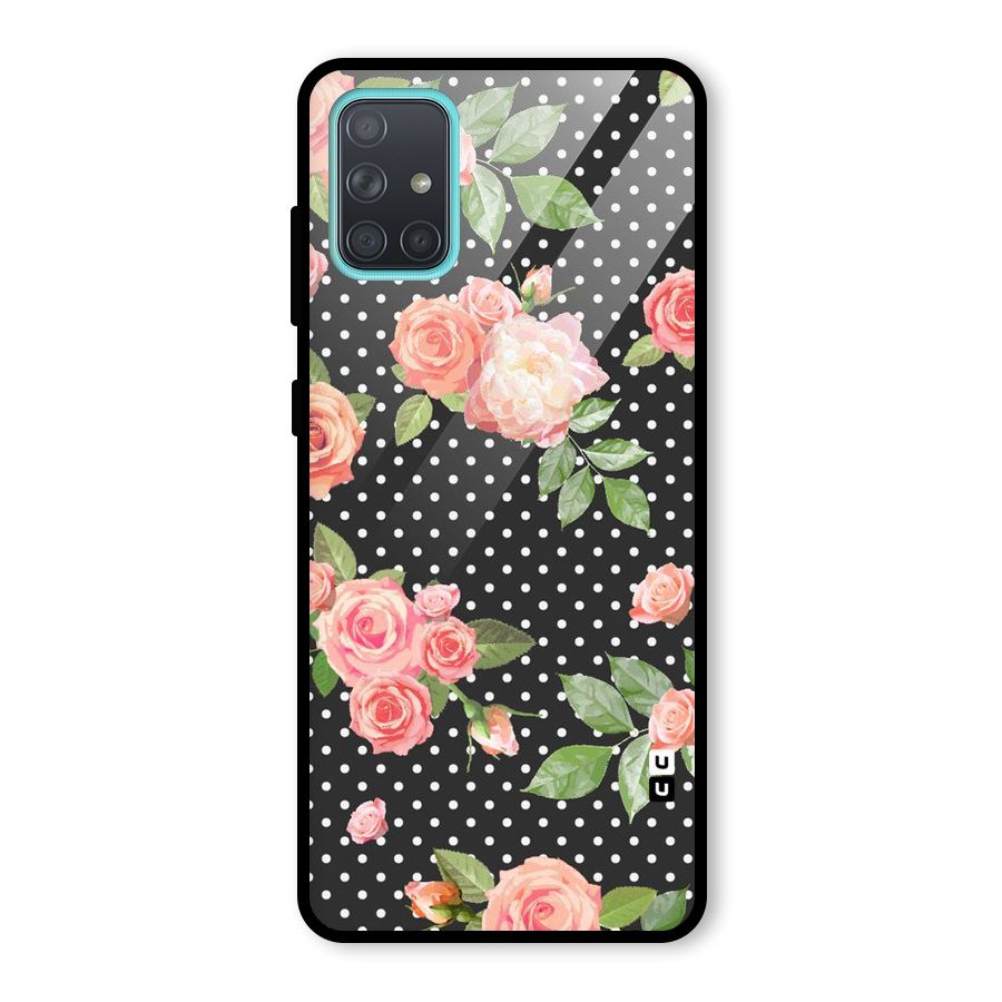 Polka Peach Glass Back Case for Galaxy A71