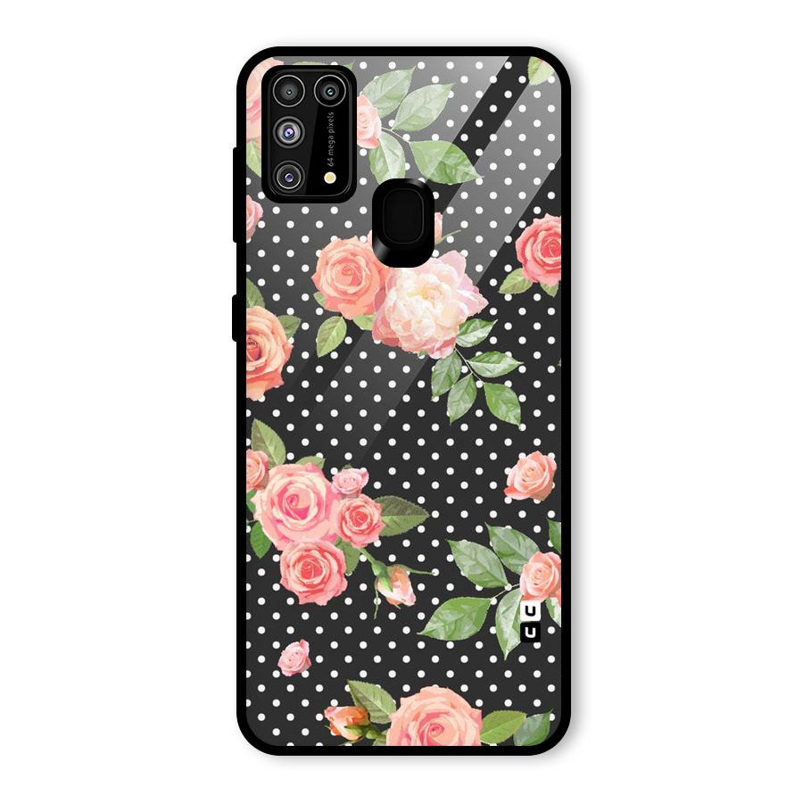 Polka Peach Glass Back Case for Galaxy F41