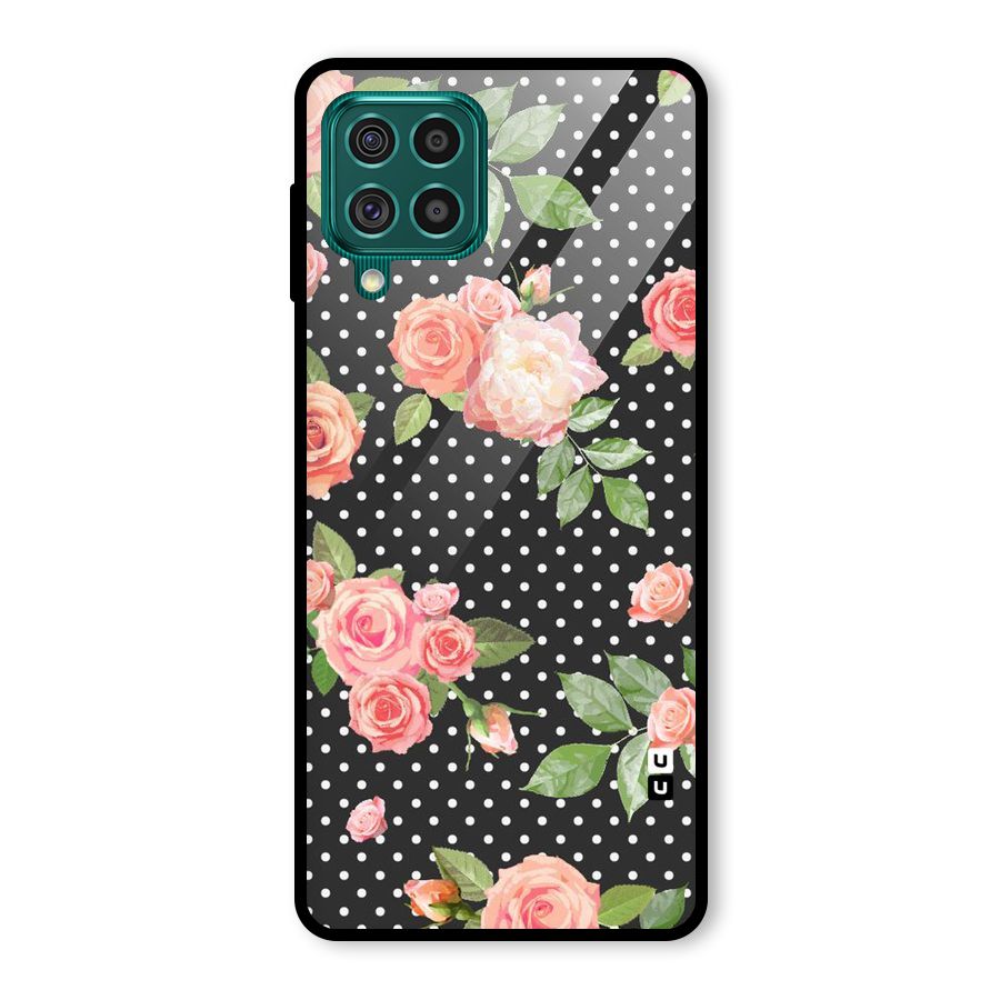 Polka Peach Glass Back Case for Galaxy F62