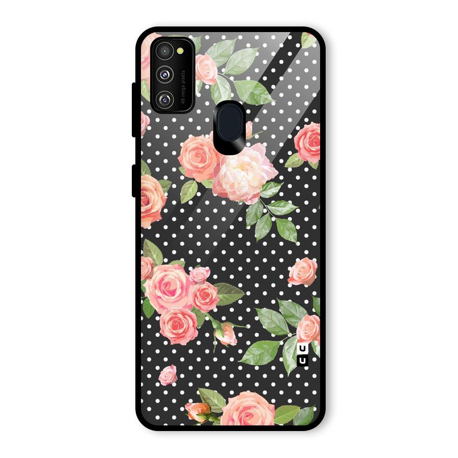 Polka Peach Glass Back Case for Galaxy M30s
