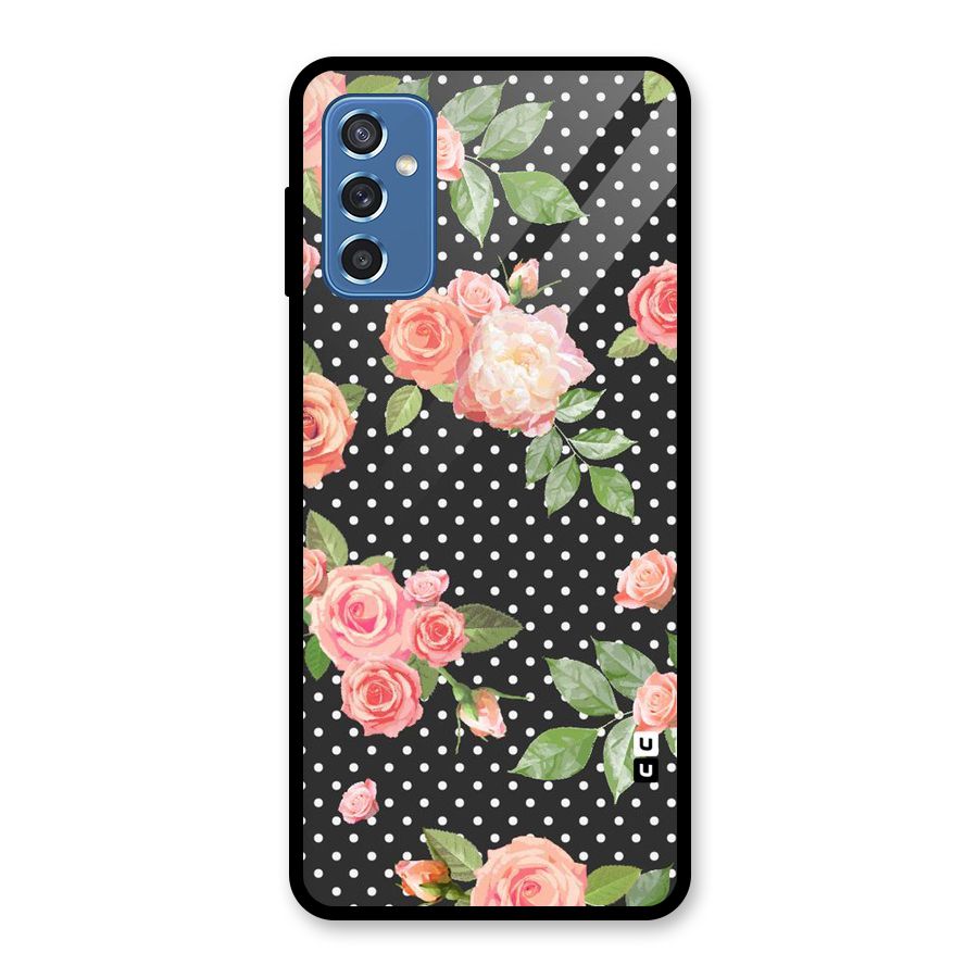 Polka Peach Glass Back Case for Galaxy M52 5G