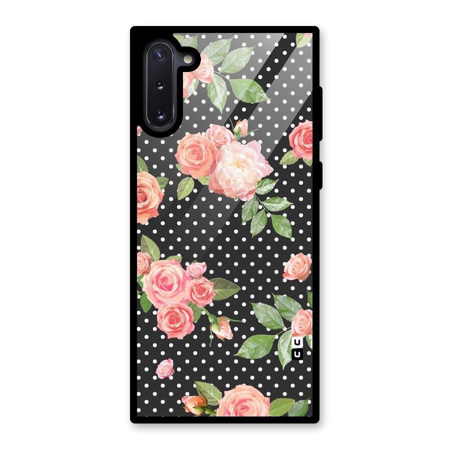 Polka Peach Glass Back Case for Galaxy Note 10