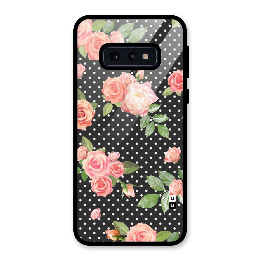 Polka Peach Glass Back Case for Galaxy S10e