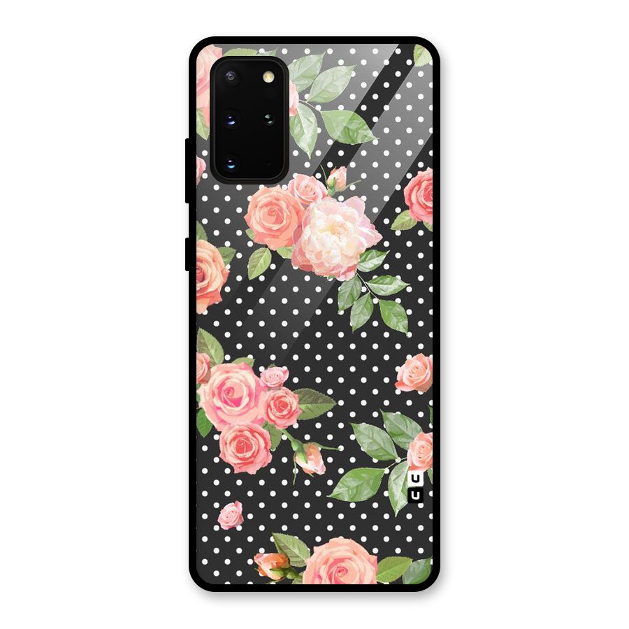 Polka Peach Glass Back Case for Galaxy S20 Plus
