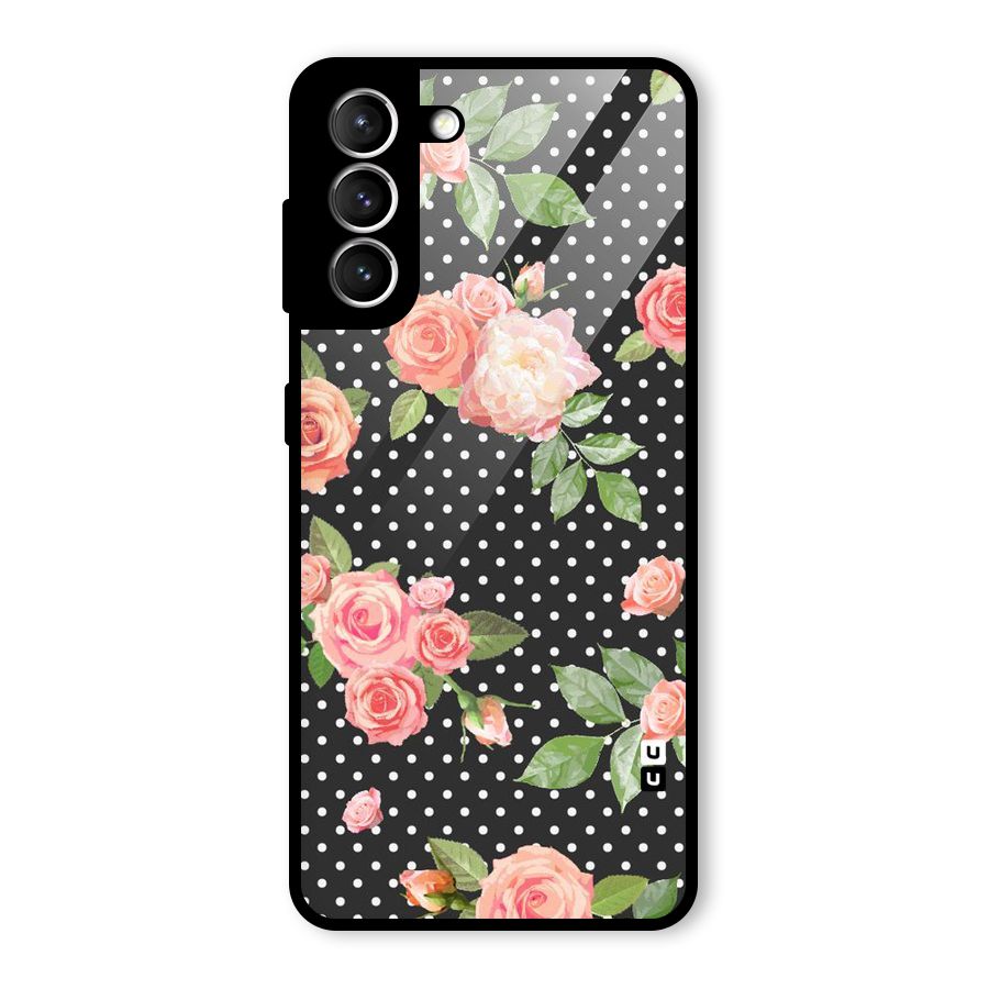 Polka Peach Glass Back Case for Galaxy S21 5G