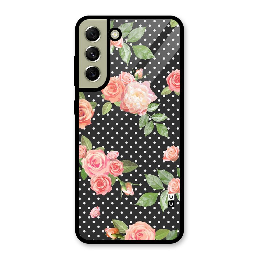 Polka Peach Glass Back Case for Galaxy S21 FE 5G