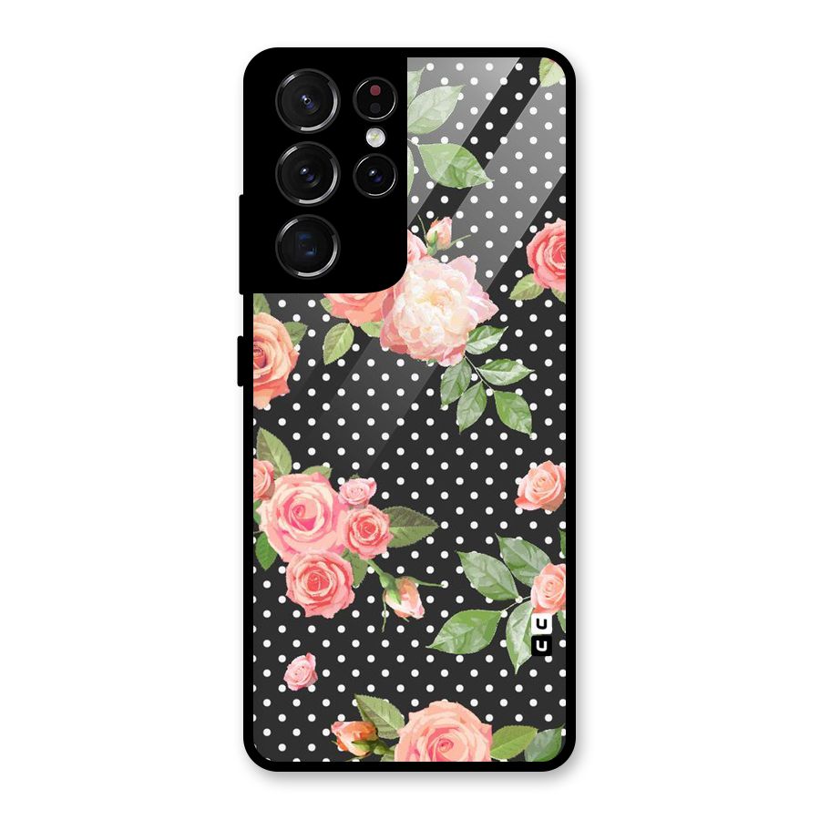 Polka Peach Glass Back Case for Galaxy S21 Ultra 5G