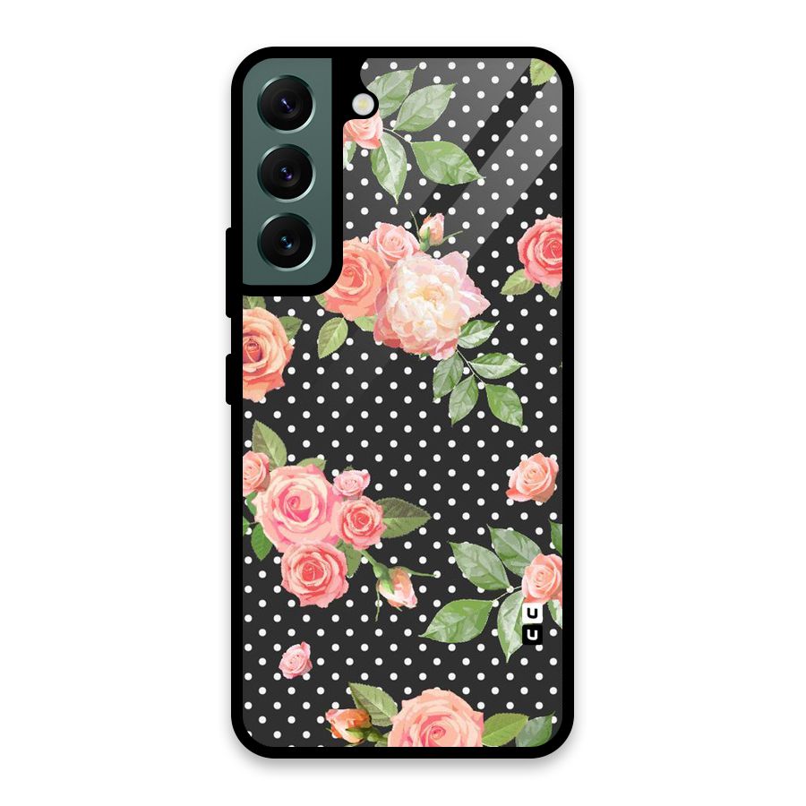 Polka Peach Glass Back Case for Galaxy S22 5G