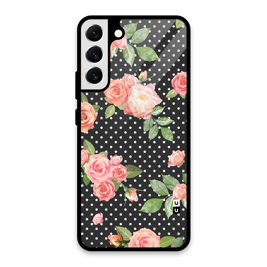 Polka Peach Glass Back Case for Galaxy S22 Plus 5G