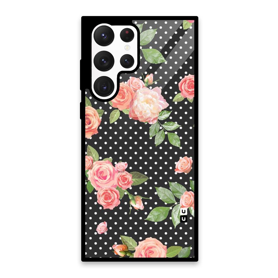 Polka Peach Glass Back Case for Galaxy S22 Ultra 5G