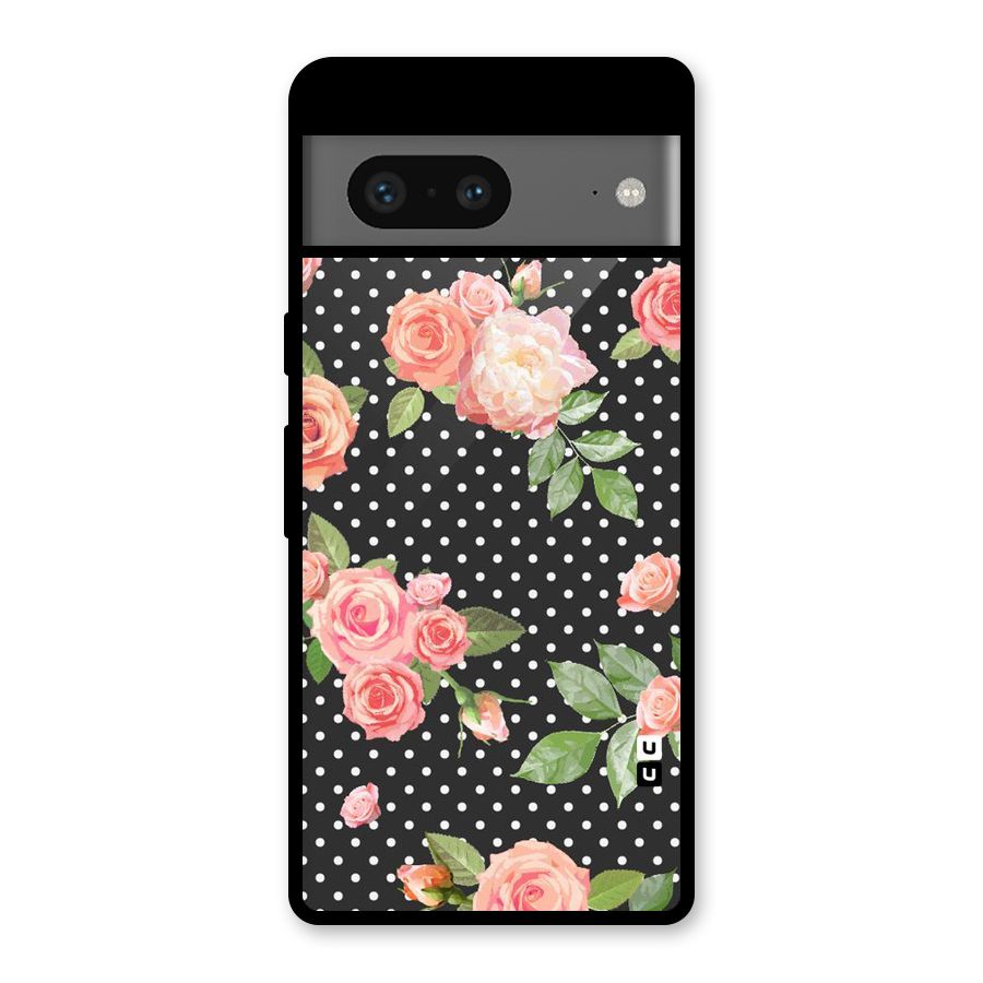 Polka Peach Glass Back Case for Google Pixel 7