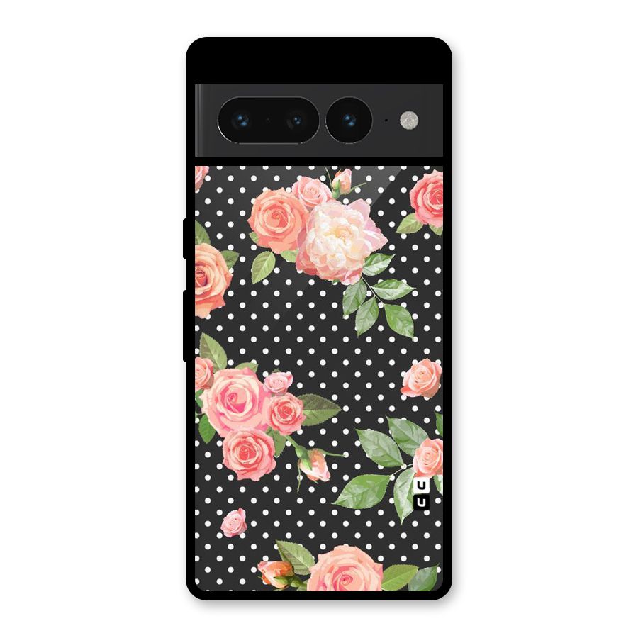 Polka Peach Glass Back Case for Google Pixel 7 Pro