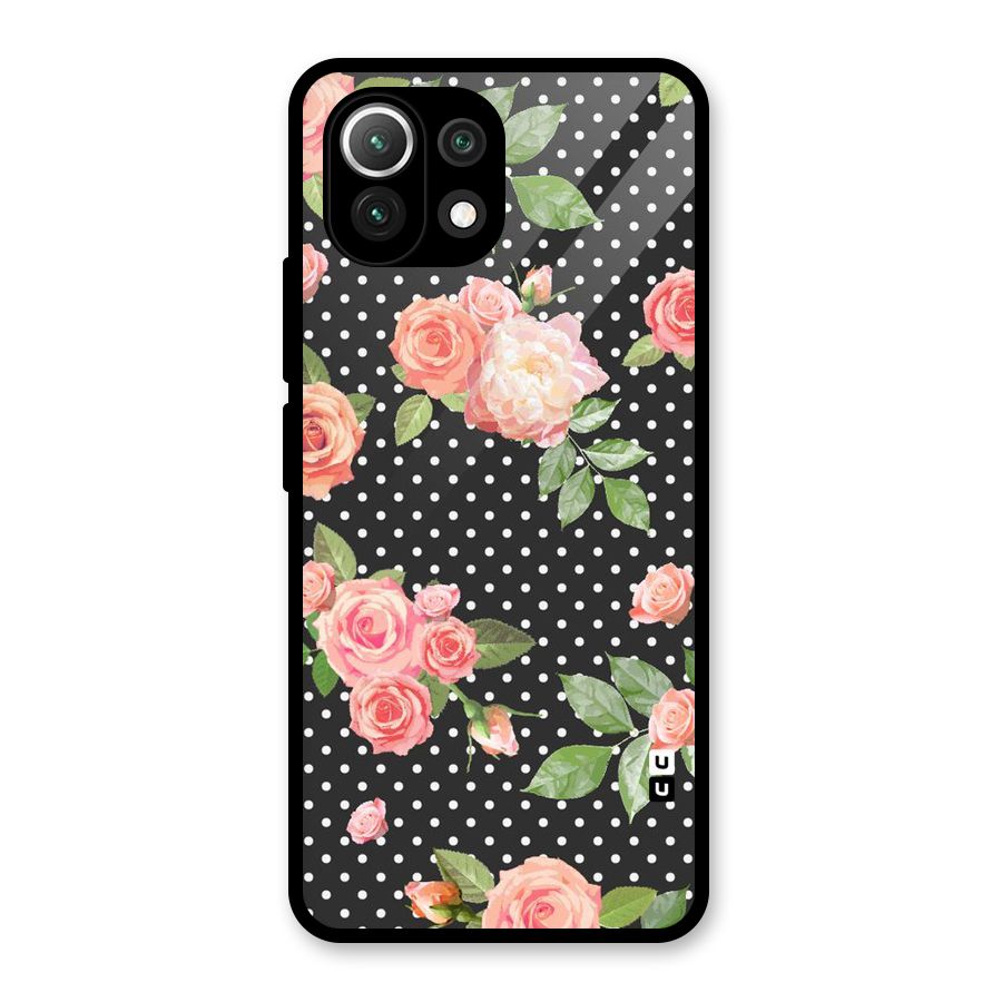 Polka Peach Glass Back Case for Mi 11 Lite NE 5G