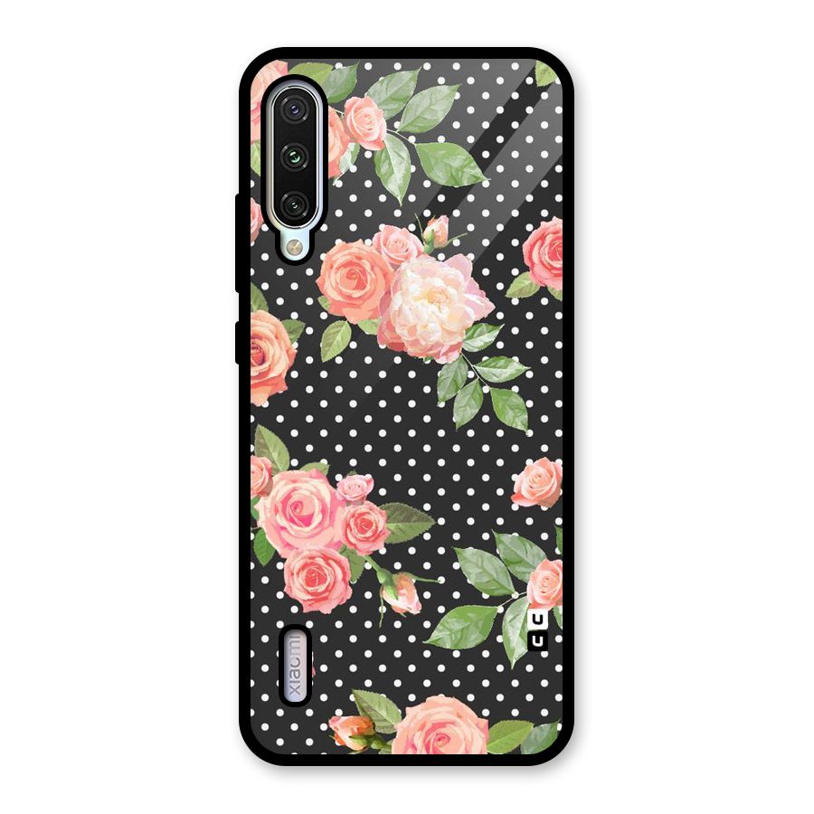 Polka Peach Glass Back Case for Mi A3