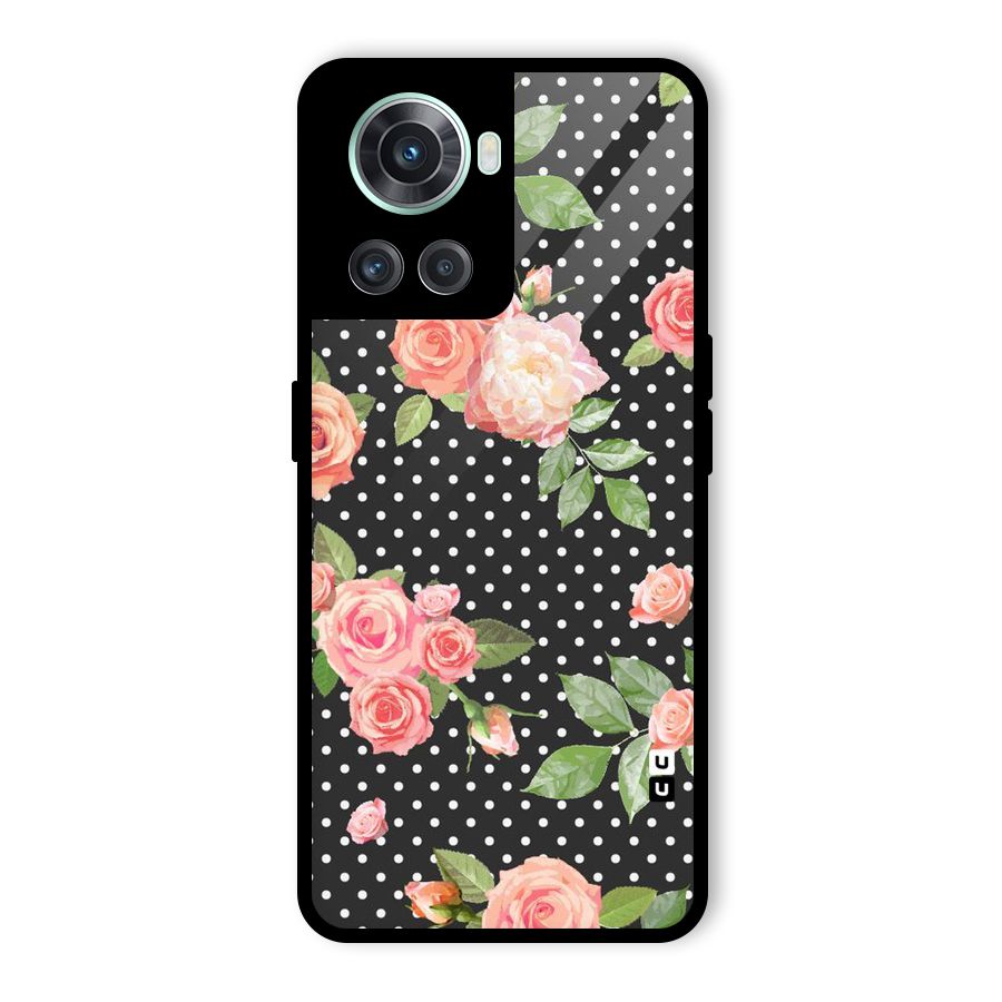 Polka Peach Glass Back Case for OnePlus 10R