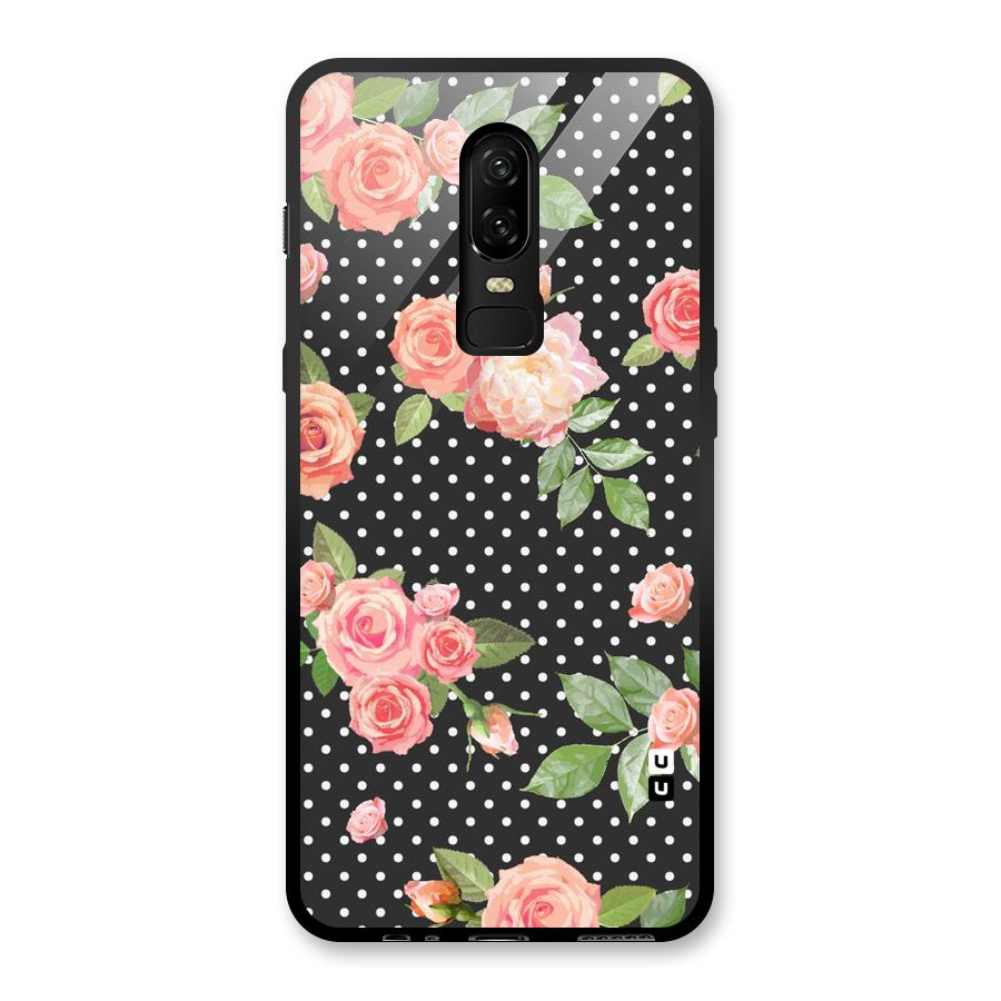 Polka Peach Glass Back Case for OnePlus 6