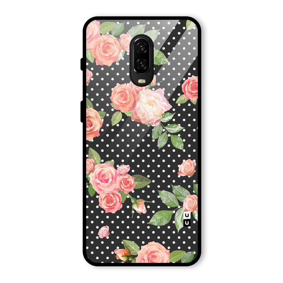 Polka Peach Glass Back Case for OnePlus 6T