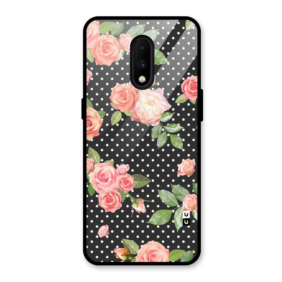 Polka Peach Glass Back Case for OnePlus 7
