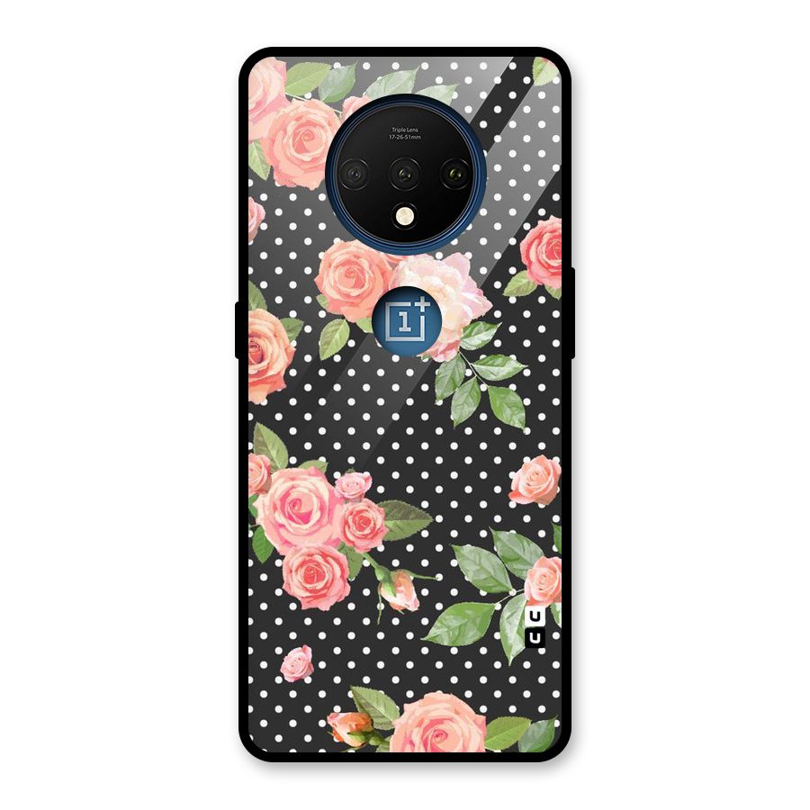 Polka Peach Glass Back Case for OnePlus 7T