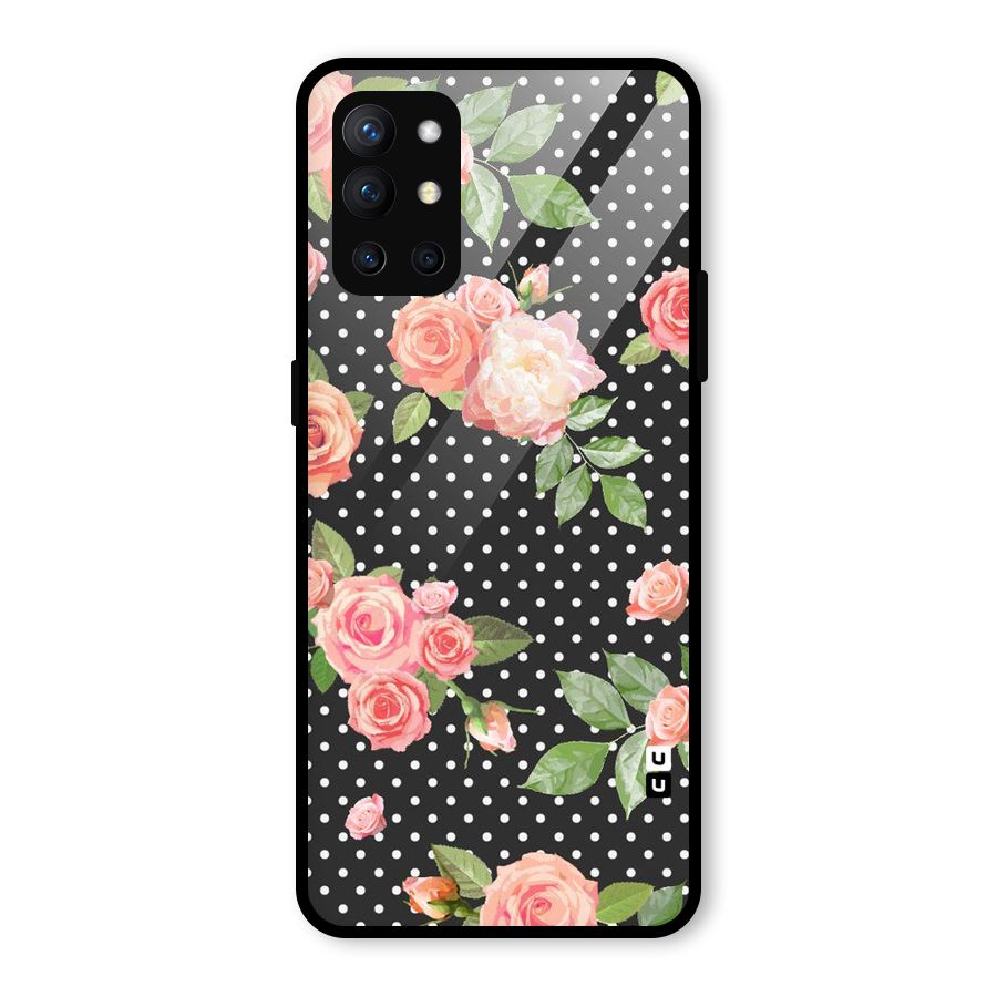 Polka Peach Glass Back Case for OnePlus 9R