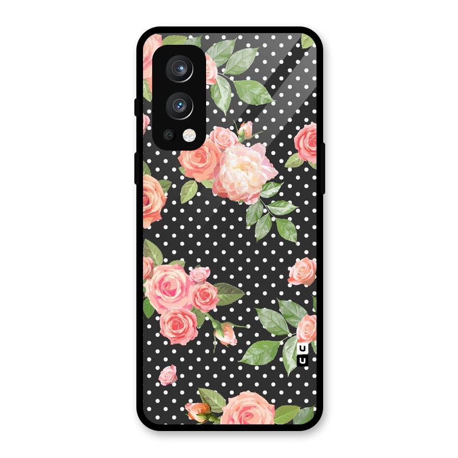 Polka Peach Glass Back Case for OnePlus Nord 2 5G