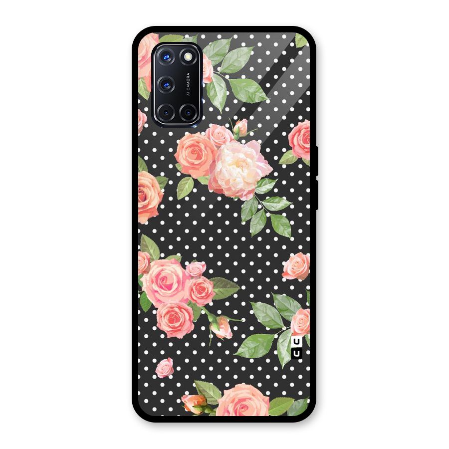 Polka Peach Glass Back Case for Oppo A52