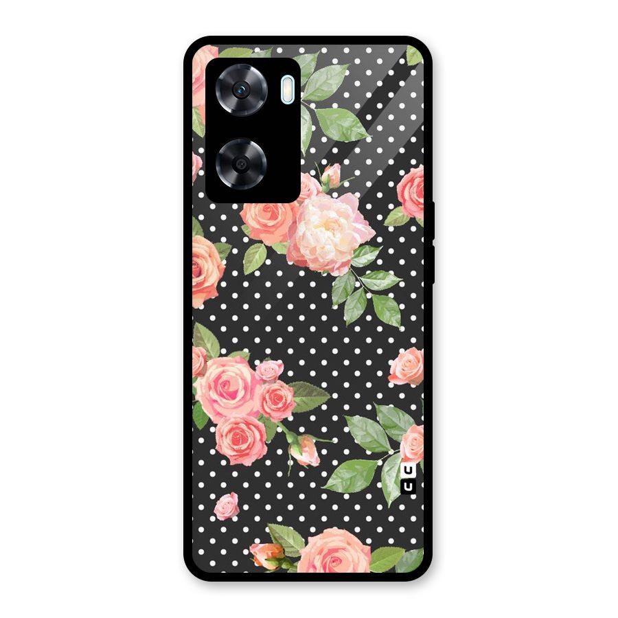 Polka Peach Glass Back Case for Oppo A77