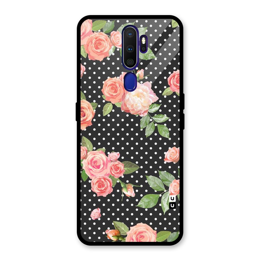 Polka Peach Glass Back Case for Oppo A9 (2020)