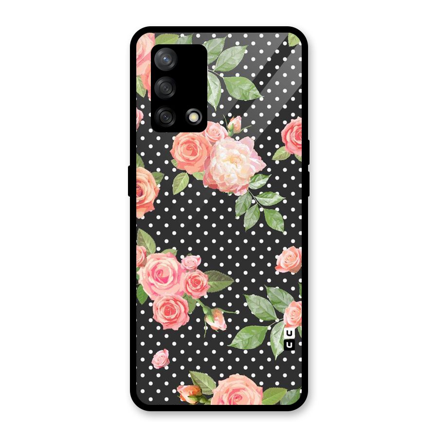 Polka Peach Glass Back Case for Oppo F19